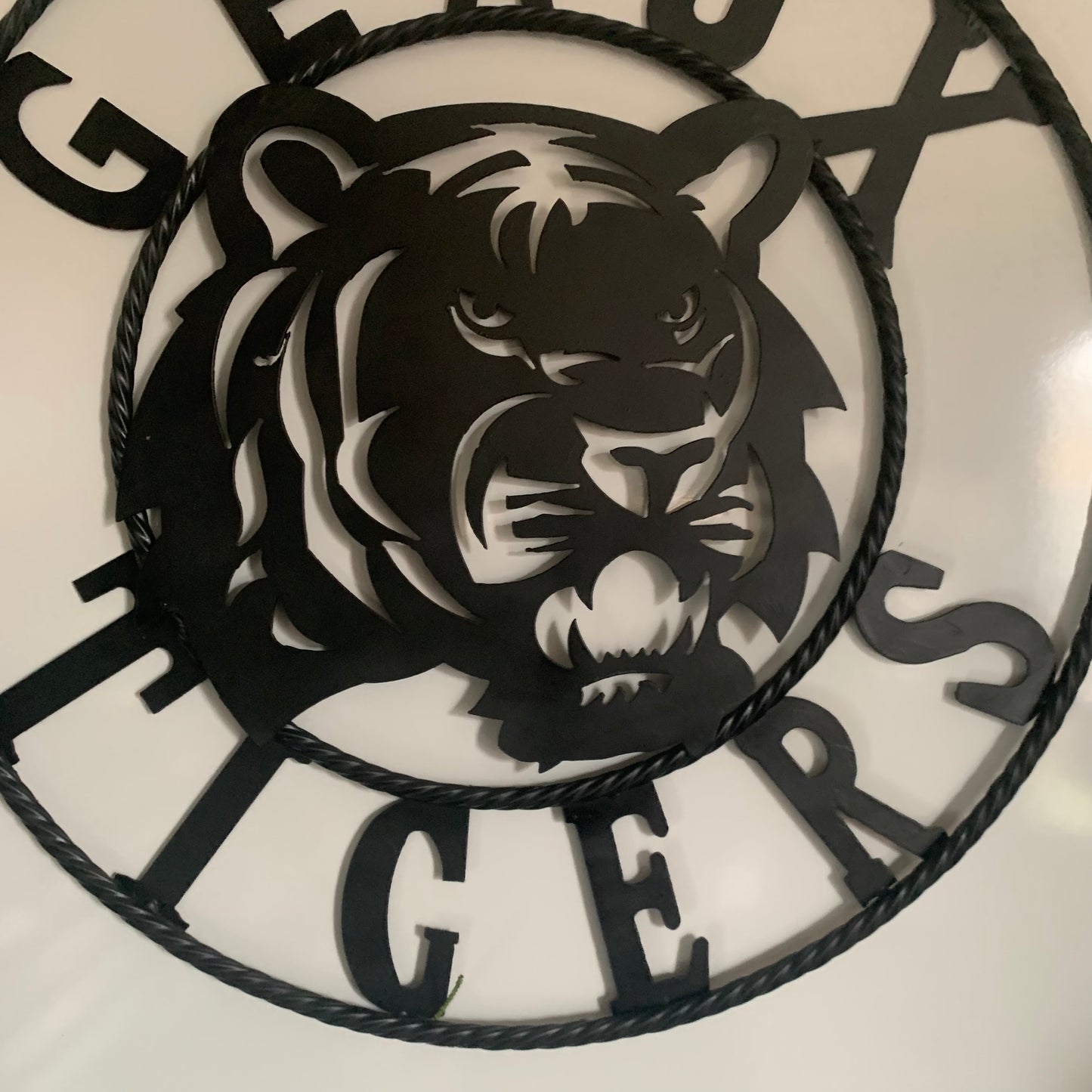 GEAUX TIGERS BLACK CUSTOM METAL VINTAGE CRAFT SIGN TEAM HANDMADE