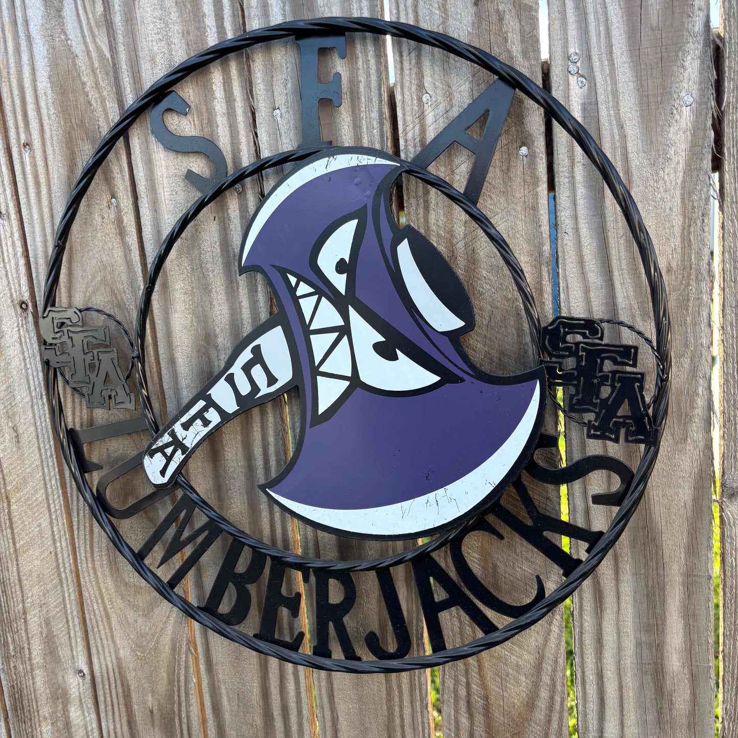 SFA LUMBERJACKS CUSTOM METAL VINTAGE CRAFT SIGN WALL ART TEAM SIGN HANDMADE