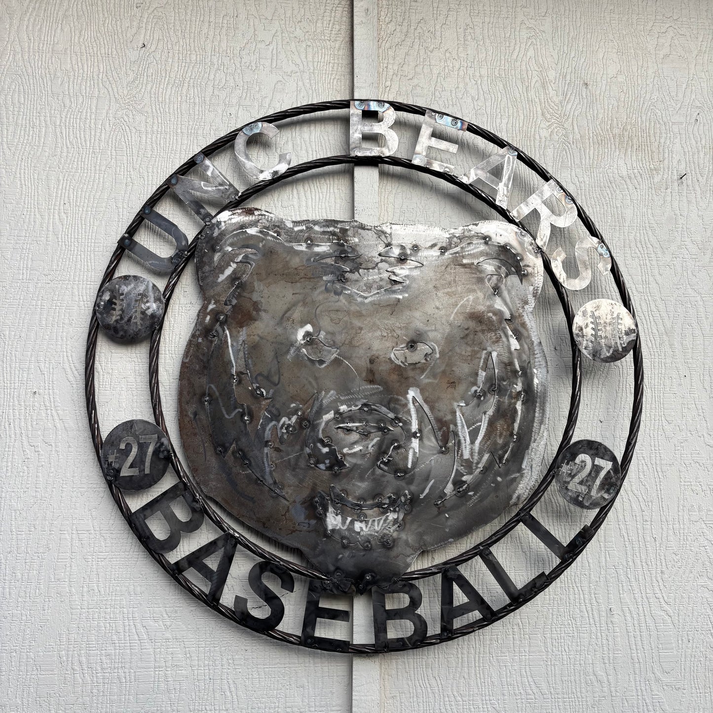 UNC BEARS CUSTOM RAW METAL NO PAINT VINTAGE CRAFT SIGN TEAM HANDMADE TO ORDER