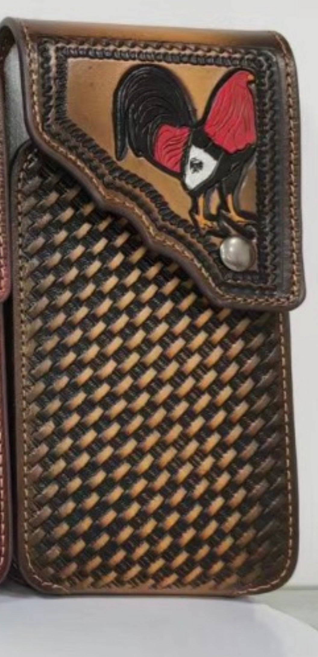 7" ROOSTER PHONE HOLSTER LEATHER LARGE BELT LOOP CASE UNIVERSAL HANDMADE