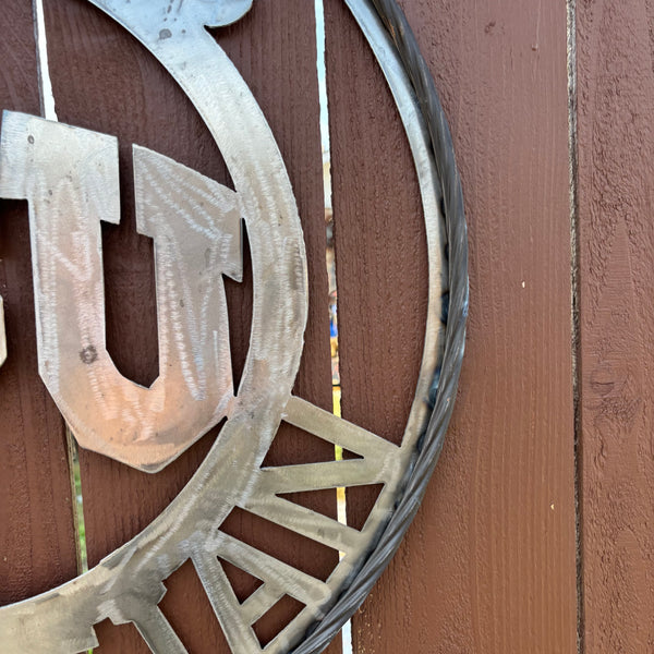 TCU TEXAS CHRISTIAN CUSTOM RAW METAL VINTAGE CRAFT TEAM SIGN UNPAINTED HANDMADE