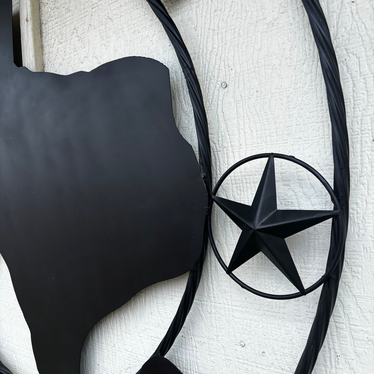 TEXAS STRONG BLACK METAL SIGN WESTERN HOME DECOR HANDMADE