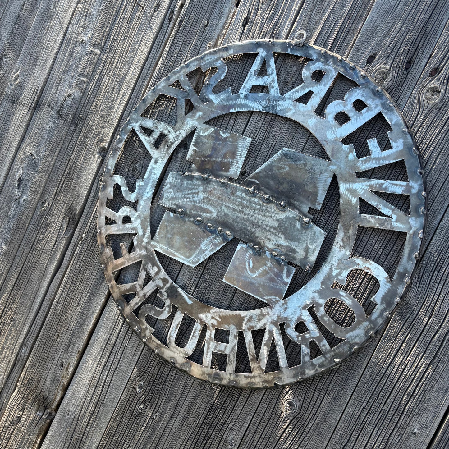 12", 18", 24", 32" NEBRASKA HUSKERS RAW METAL CUSTOM VINTAGE CRAFT TEAM SIGN
