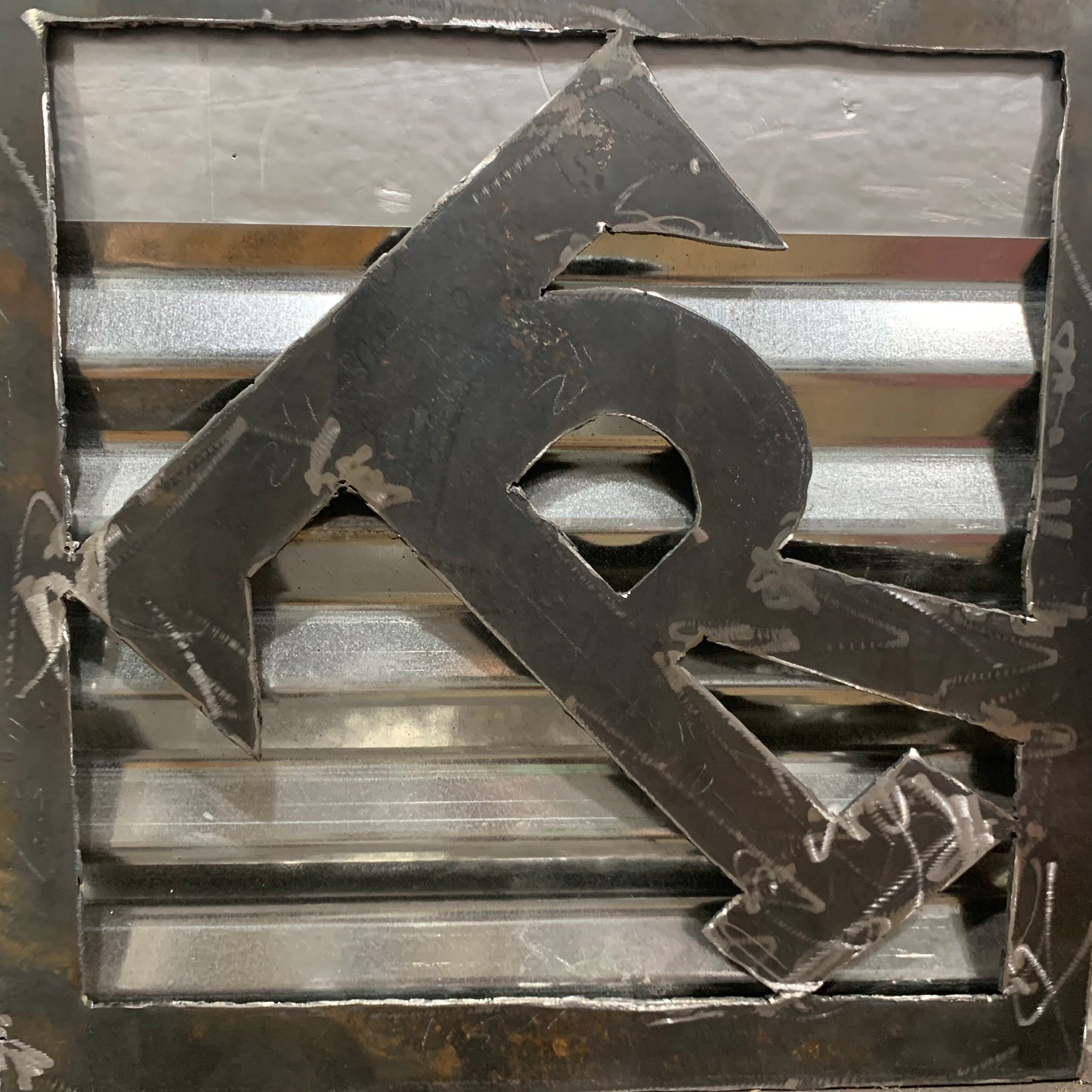CUSTOM NAME TR STYLE SIGN RAW METAL WESTERN HOME DECOR HANDMADE 18" x 18"