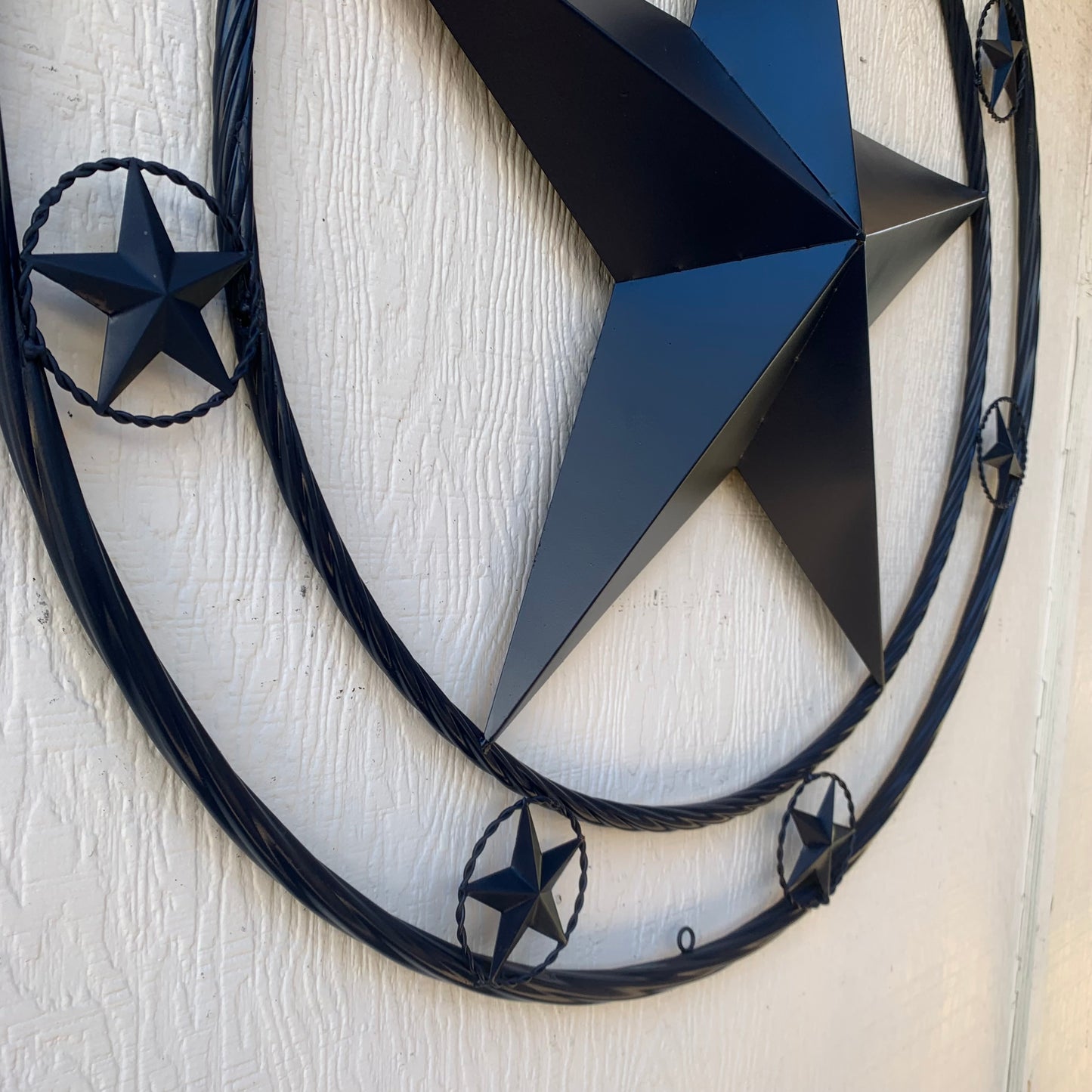 HOBBY STYLE CUSTOM NAME STAR BARN METAL STAR 3d TWISTED ROPE RING WESTERN HOME DECOR RUSTIC NAVY BLUE HANDMADE 24",32",36",50"
