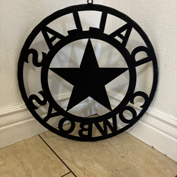 18",24",36" DALLAS COWBOYS METAL WALL ART WESTERN HOME DECOR VINTAGE RUSTIC BRONZE NEW #EH12316