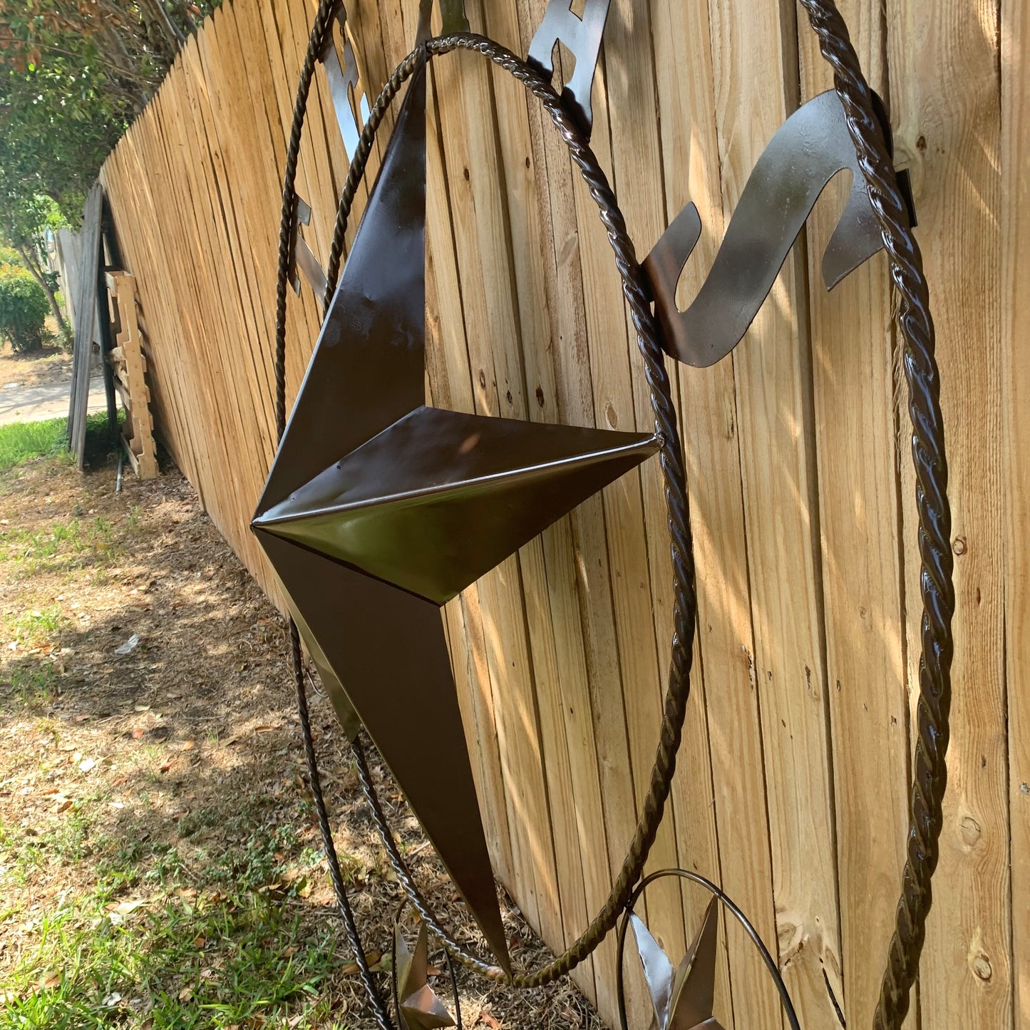 6 FOOT TEXAS LONE STAR GIANT LARGE OVERSIZE BARN STAR METAL RUSTIC BRONZE COPPER WALL ART WESTERN HOME DECOR HANDMADE NEW EH10523
