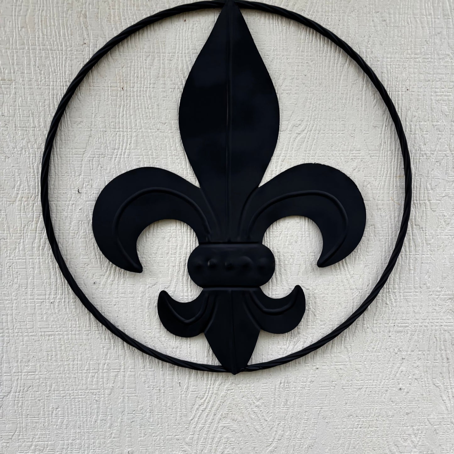 FLEUR DE LIS BLACK FLAT METAL WALL ART SIGN WESTERN HOME DECOR HANDMADE NEW 12",18",24",32"