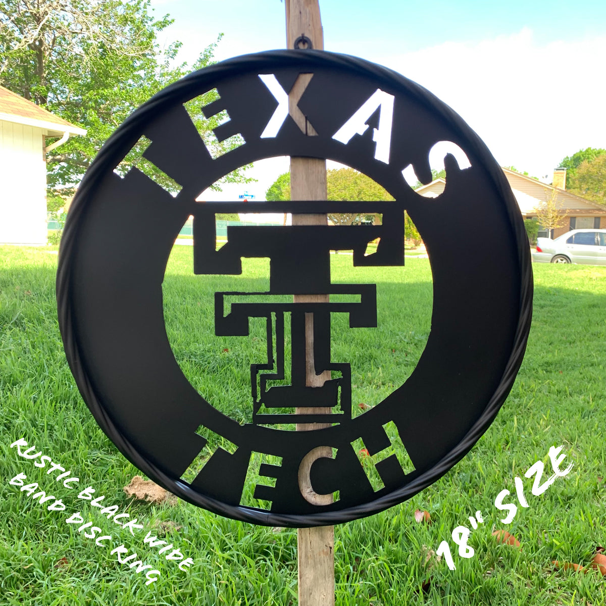 12",18",24",32",36" TEXAS TECH RUSTIC BLACK CUSTOM METAL VINTAGE CRAFT TEAM SIGN HANDMADE TO ORDER