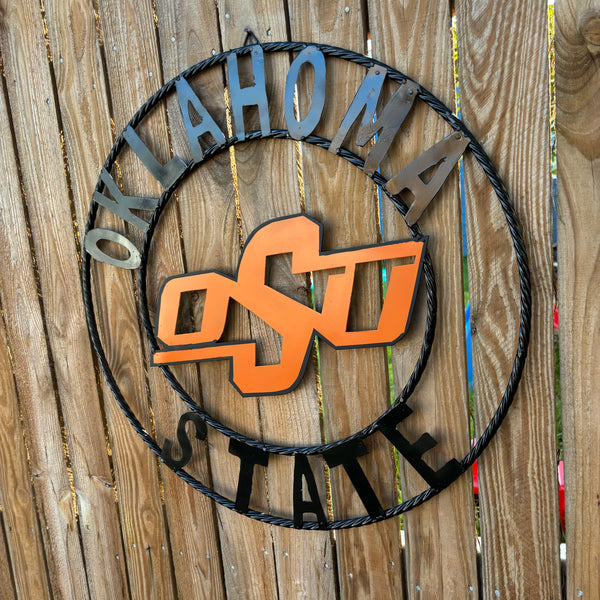 OSU OKLAHOMA STATE COWBOYS METAL CUSTOM VINTAGE TEAM WALL ART HANDMADE CRAFT SIGN