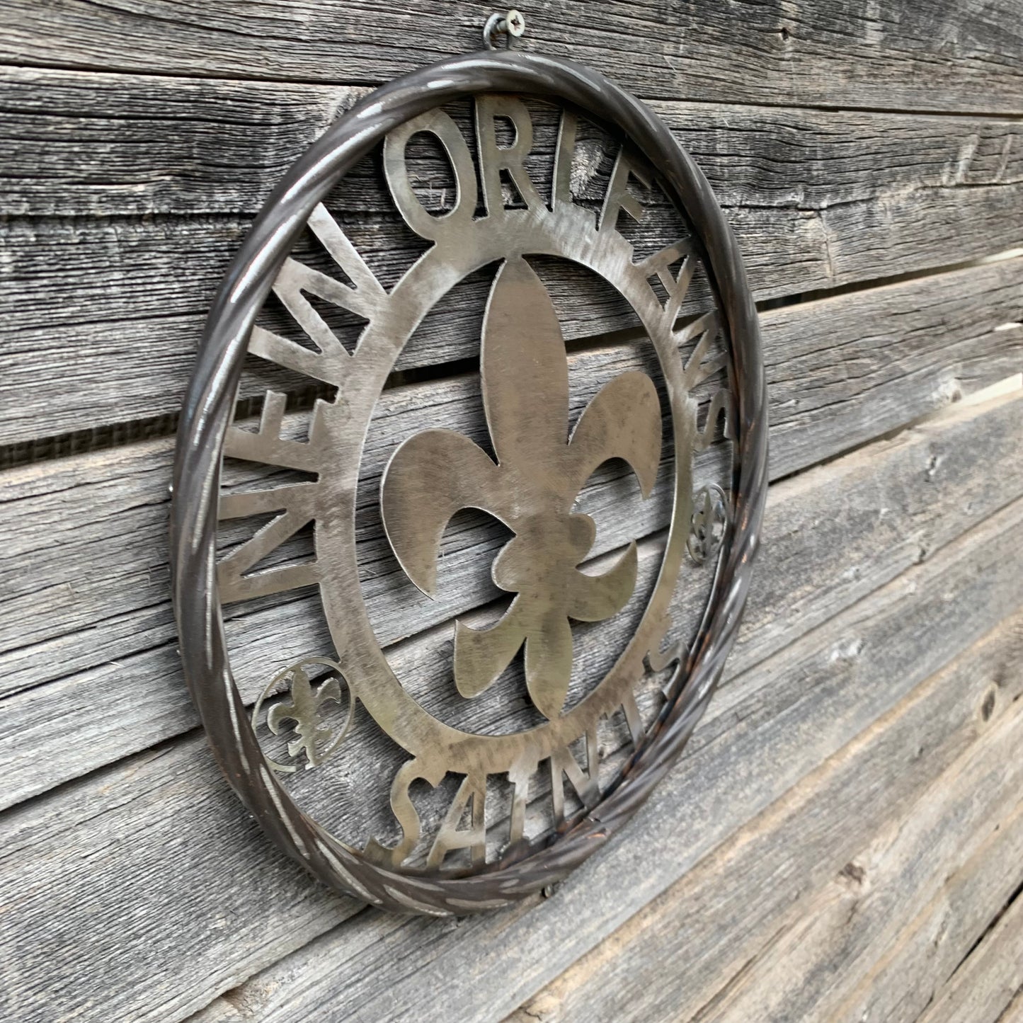 NEW ORLEANS SAINTS CUSTOM RAW METAL CRAFT SIGN WALL ART WESTERN HOME DECOR LASERCUT ART HANDMADE 12",18",24