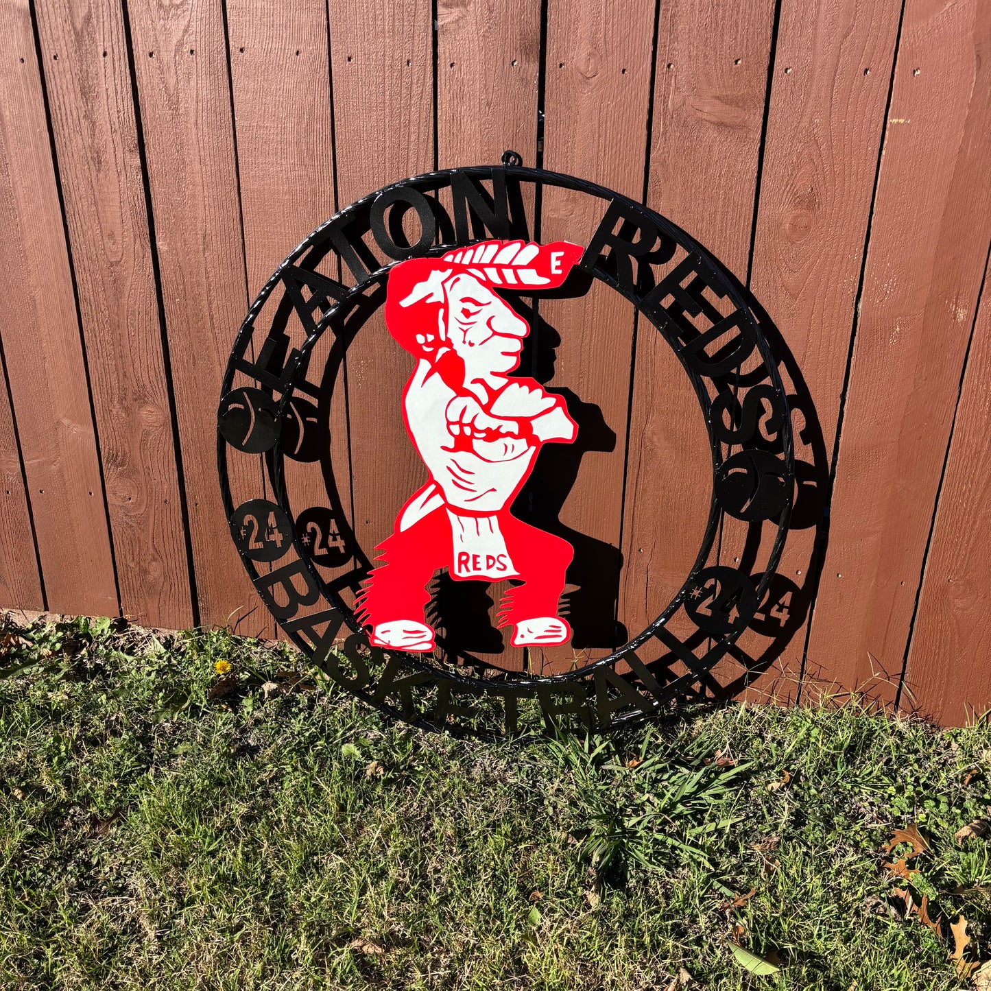 EATON REDS CUSTOM METAL VINTAGE CRAFT SIGN TEAM RED WHITE HANDMADE TO ORDER