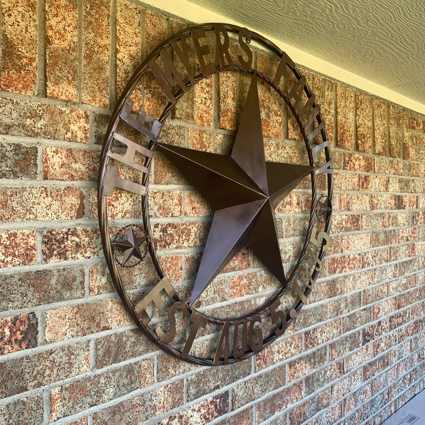 MYERS STYLE YOUR CUSTOM NAME STAR BARN STAR METAL LONE STAR WESTERN HOME DECOR RUSTIC BLACK HANDMADE 24",32",36",50"