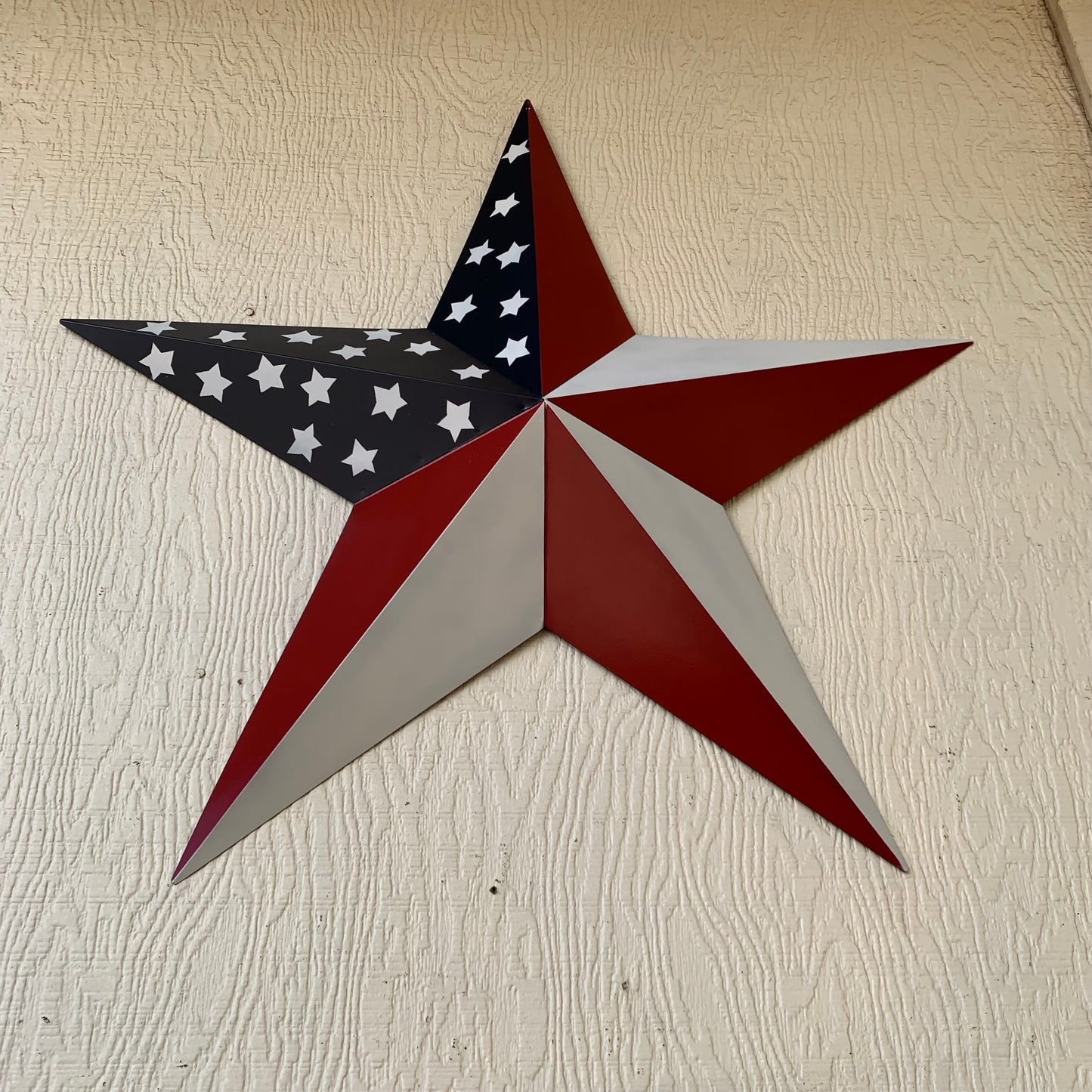 USA FLAG STAR STYLE# 5 RED WHITE & BLUE AMERICANA METAL BARN STAR WALL ART HANDMADE TO ORDER NEW #EH13380