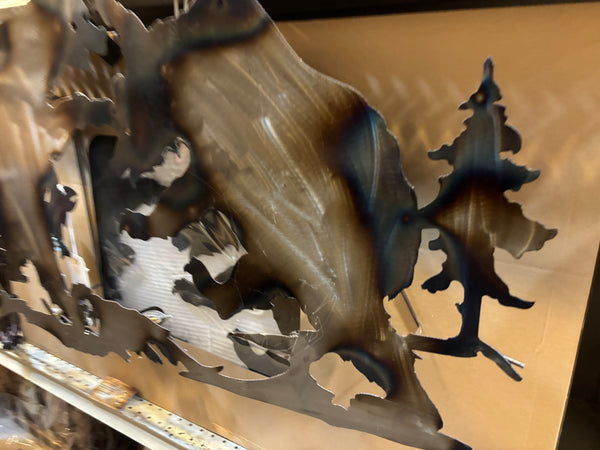 40" DOUBLE BEAR WALL LIGHT METAL ART ELECTRIC LAMP WESTERN HOME DECOR NEW LIGHTING #RA8953