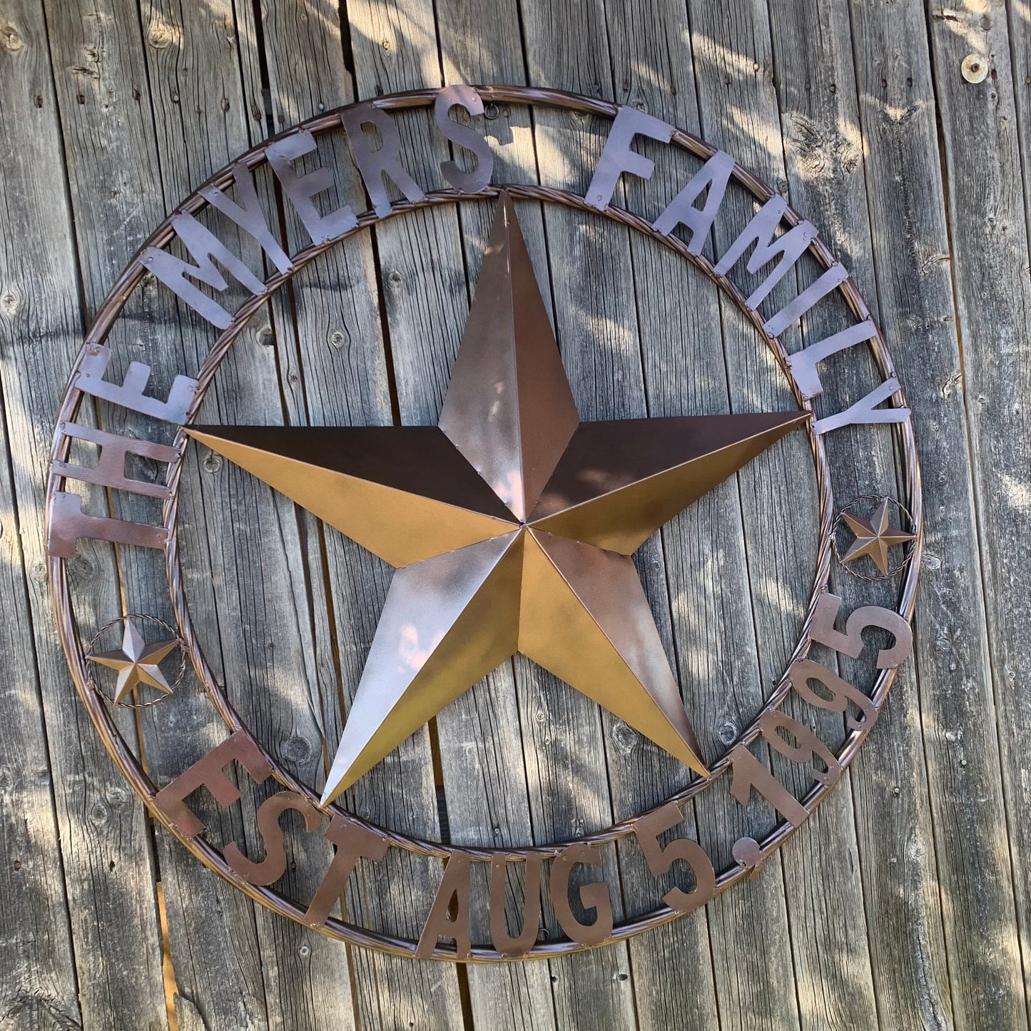 MYERS STYLE YOUR CUSTOM NAME STAR BARN STAR METAL LONE STAR WESTERN HOME DECOR RUSTIC BLACK HANDMADE 24",32",36",50"