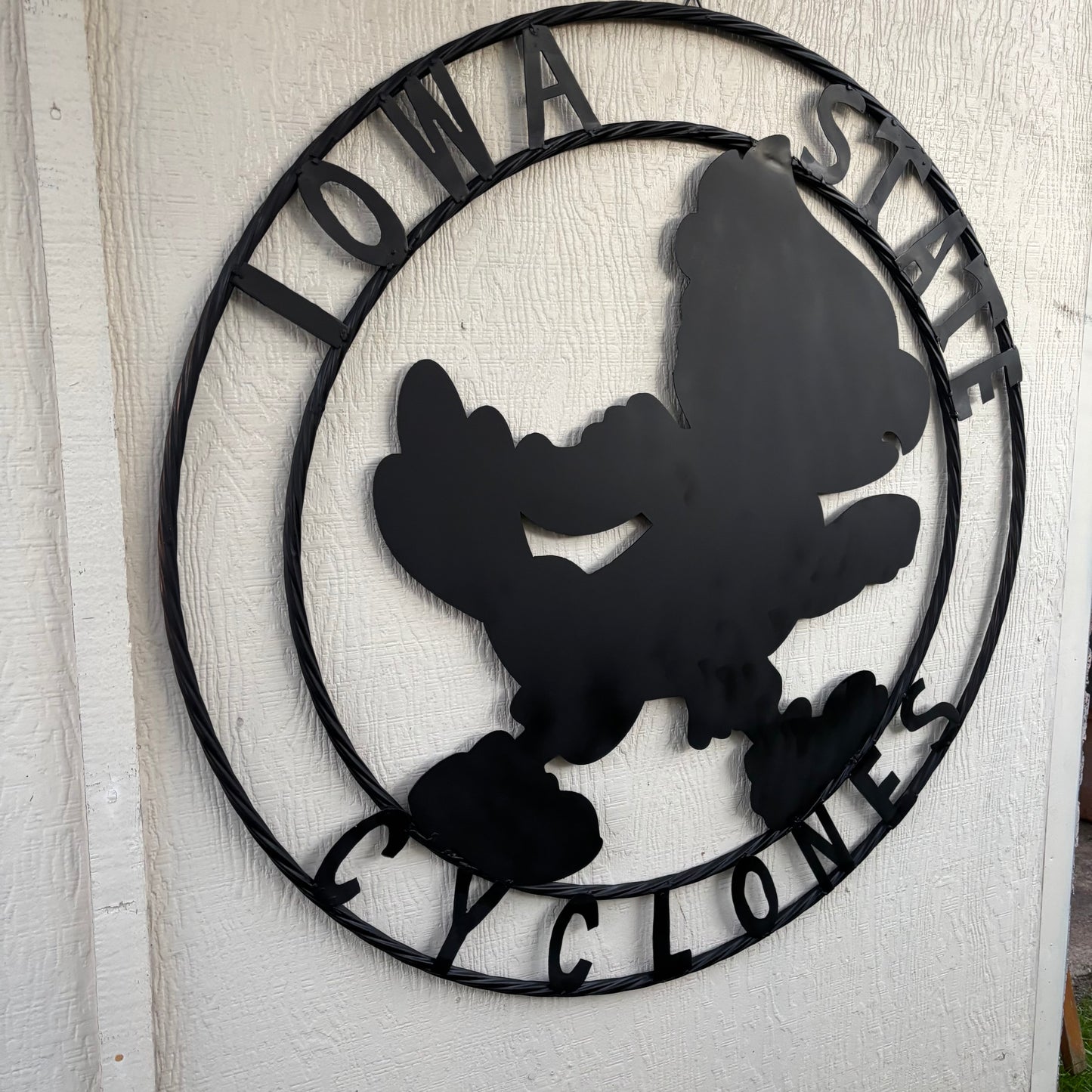 12", 18", 24", 32" IOWA STATE CYCLONES CUSTOM BLACK METAL VINTAGE CRAFT TEAM SIGN HANDMADE 36",40",44",50"