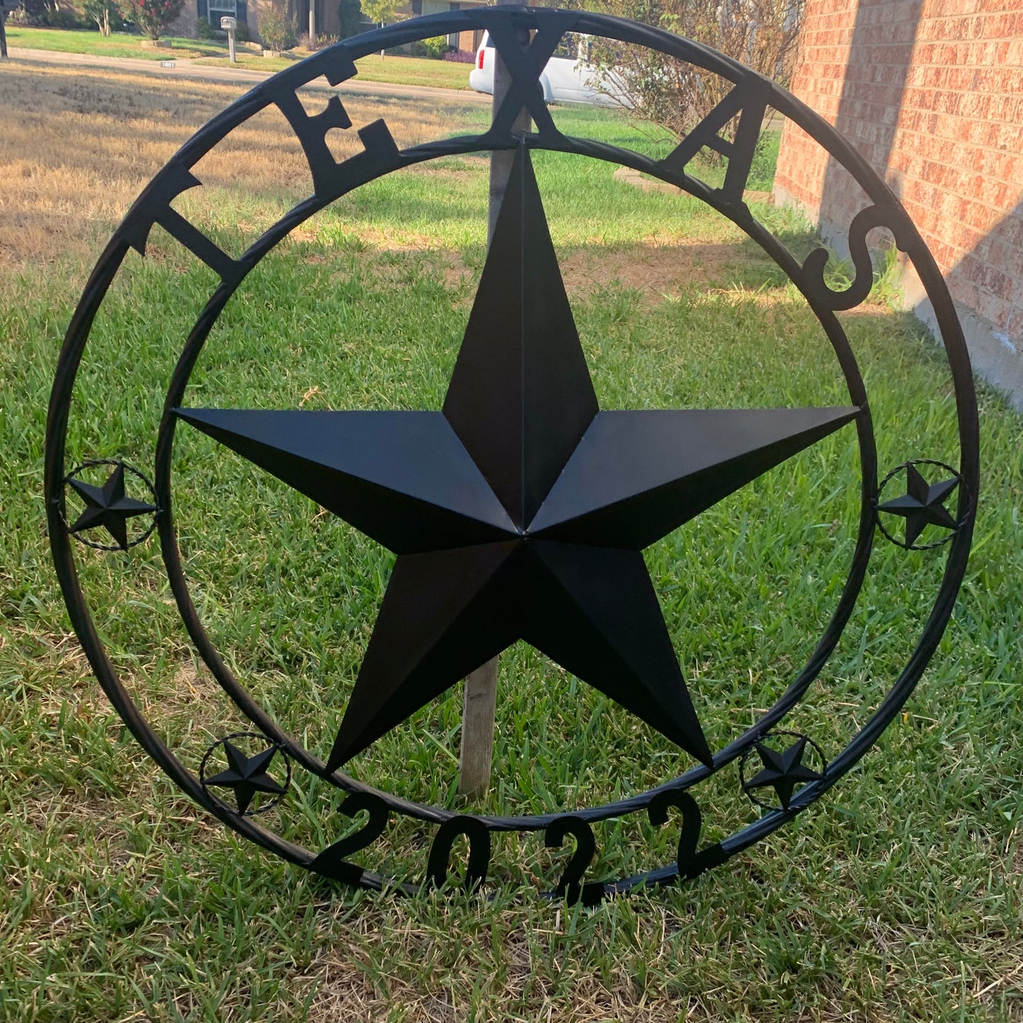 TEXAS 2022 STYLE CUSTOM NAME STAR BARN METAL LONE STAR 3d TWISTED ROPE RING WESTERN HOME DECOR RUSTIC  BLACK HANDMADE 24",32",34",36",40",42",44",46",50"