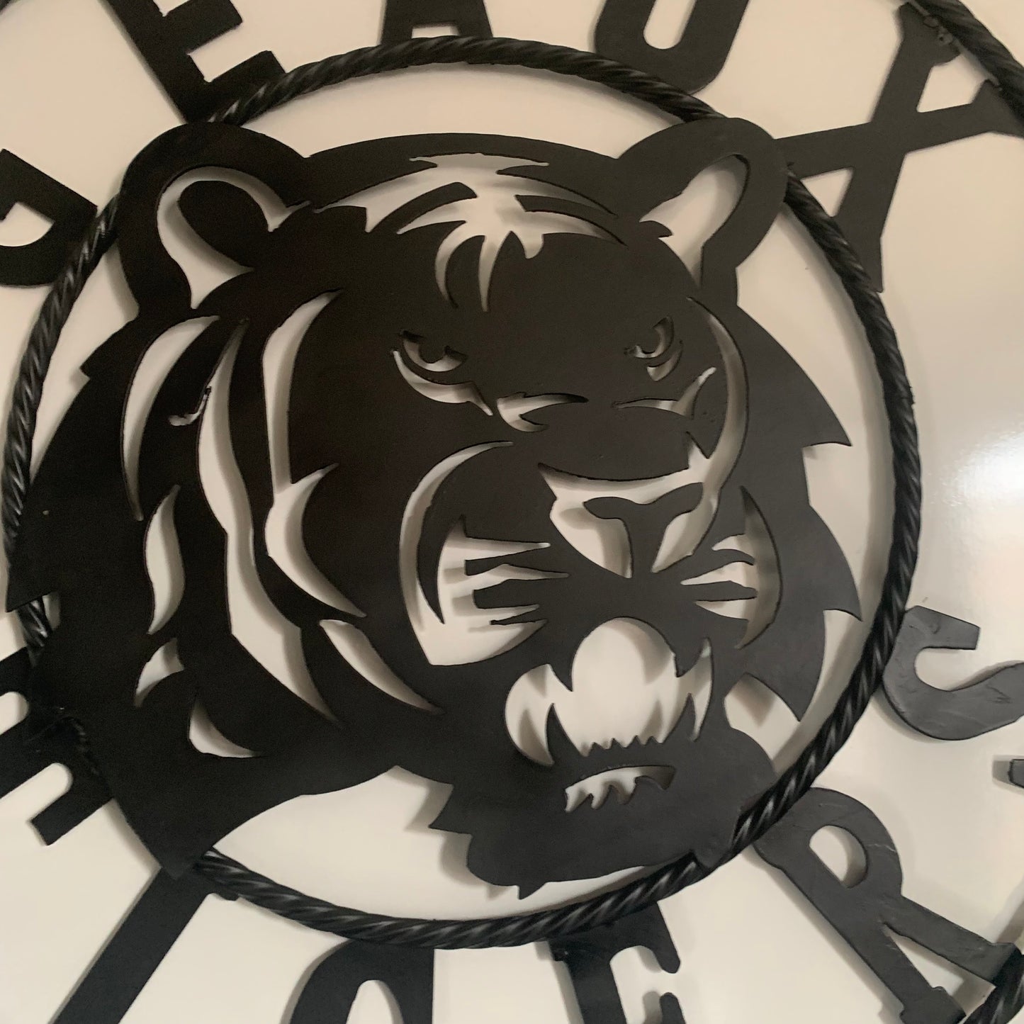 GEAUX TIGERS BLACK CUSTOM METAL VINTAGE CRAFT SIGN TEAM HANDMADE