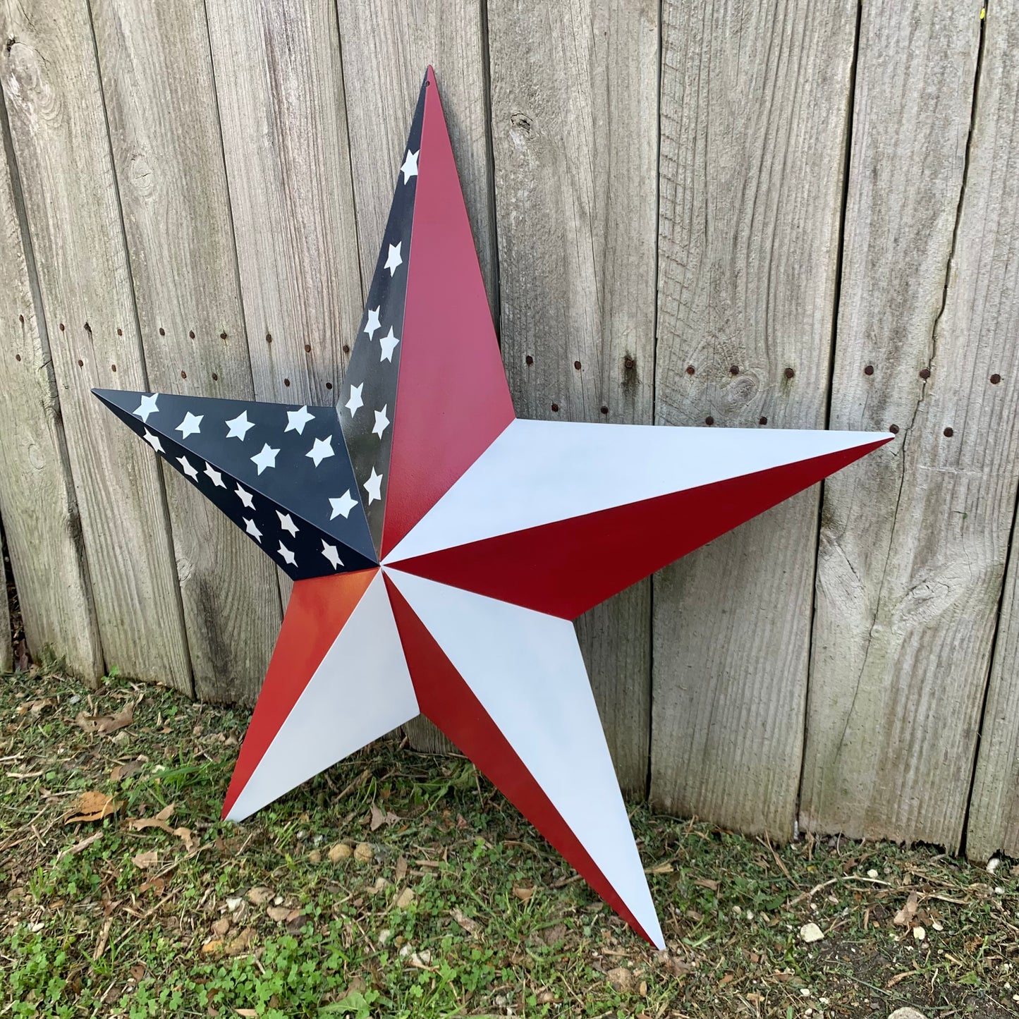 USA FLAG STAR STYLE# 5 RED WHITE & BLUE AMERICANA METAL BARN STAR WALL ART HANDMADE TO ORDER NEW #EH13380