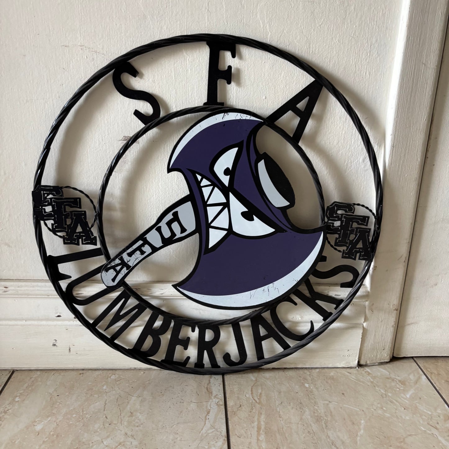 SFA LUMBERJACKS CUSTOM METAL VINTAGE CRAFT SIGN WALL ART TEAM SIGN HANDMADE