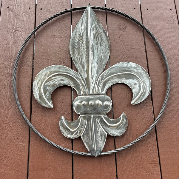 FLEUR DE LIS  CUSTOM RAW METAL METAL UNPAINTED WALL ART SIGN WESTERN HOME DECOR HANDMADE NEW 12",18",24",32"