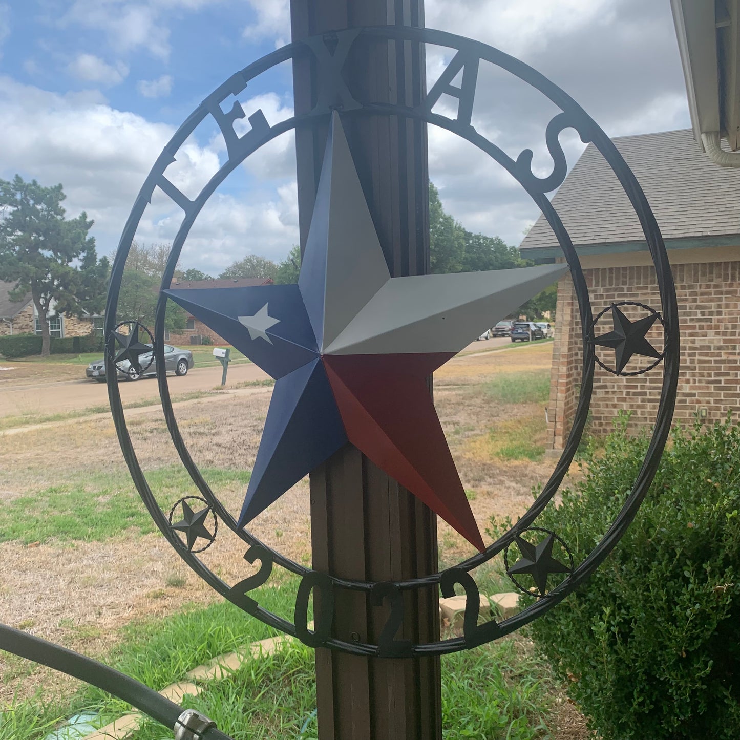 TEXAS 2022 STYLE CUSTOM NAME BARN STAR METAL LONESTAR 3d TWISTED BLACK ROPE RING WESTERN HOME DECOR   HANDMADE 24",32",36"