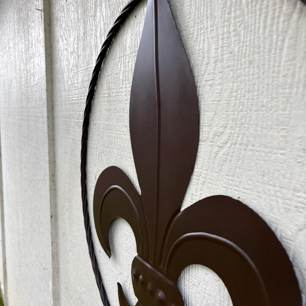 FLEUR DE LIS BRONZE METAL WALL ART SIGN WESTERN HOME DECOR HANDMADE NEW 12",18",24",32"