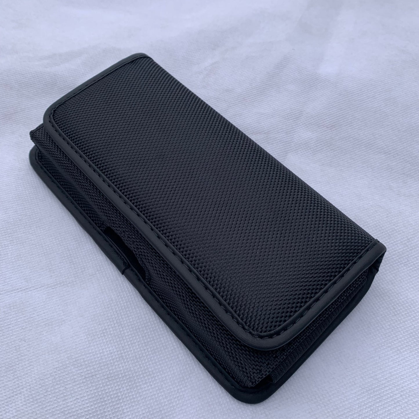 #EH11388 NYLON 7" RUGGED PHONE POUCH EXTRA LARGE BELT LOOP HOLSTER BLACK CELL PHONE CASE HORIZONTAL UNIVERSAL OVERSIZE Z-LITE BRAND NEW