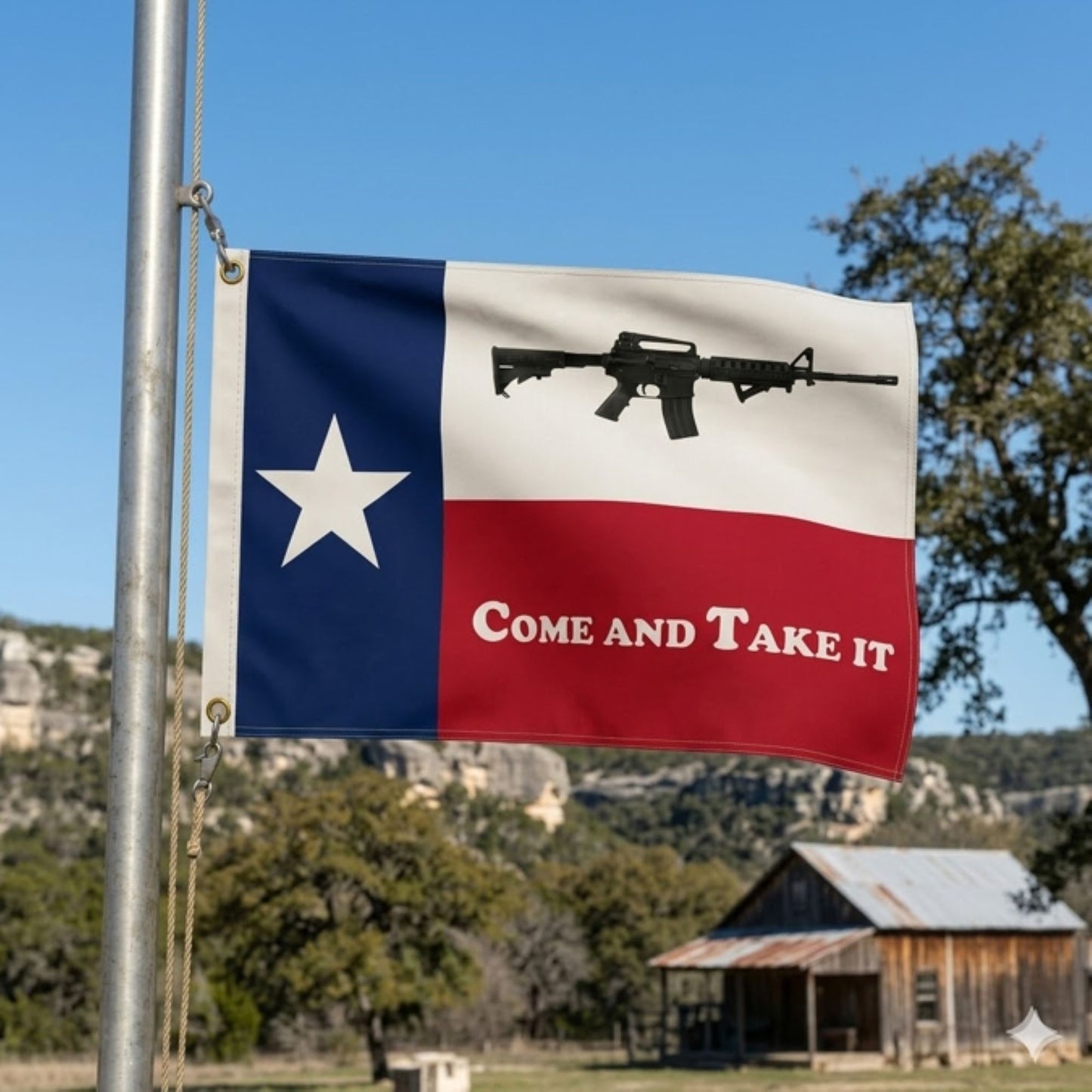 COME AND TAKE IT FLAG WITH GROMMETS 3ft x 5ft HOME DECOR FLAG ART INDOOR OR OUTDOOR #EH13724