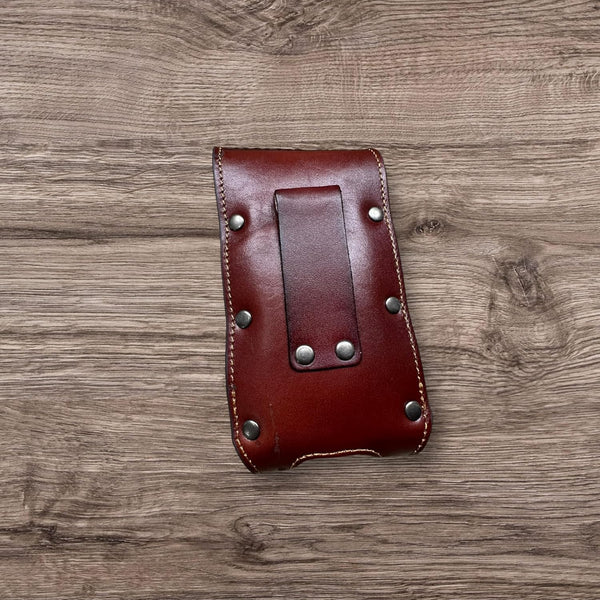 7" COWBOYS PRAYER BROWN EMBOSSED LEATHER POUCH EXTRA LARGE  BELT LOOP HOLSTER CELL PHONE CASE UNIVERSAL OVERSIZE #EH12708--FREE SHIPPING