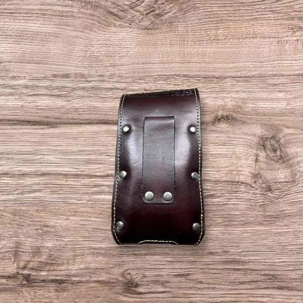 7" COWBOYS PRAYER BROWN EMBOSSED LEATHER POUCH EXTRA LARGE  BELT LOOP HOLSTER CELL PHONE CASE UNIVERSAL OVERSIZE #EH12708--FREE SHIPPING