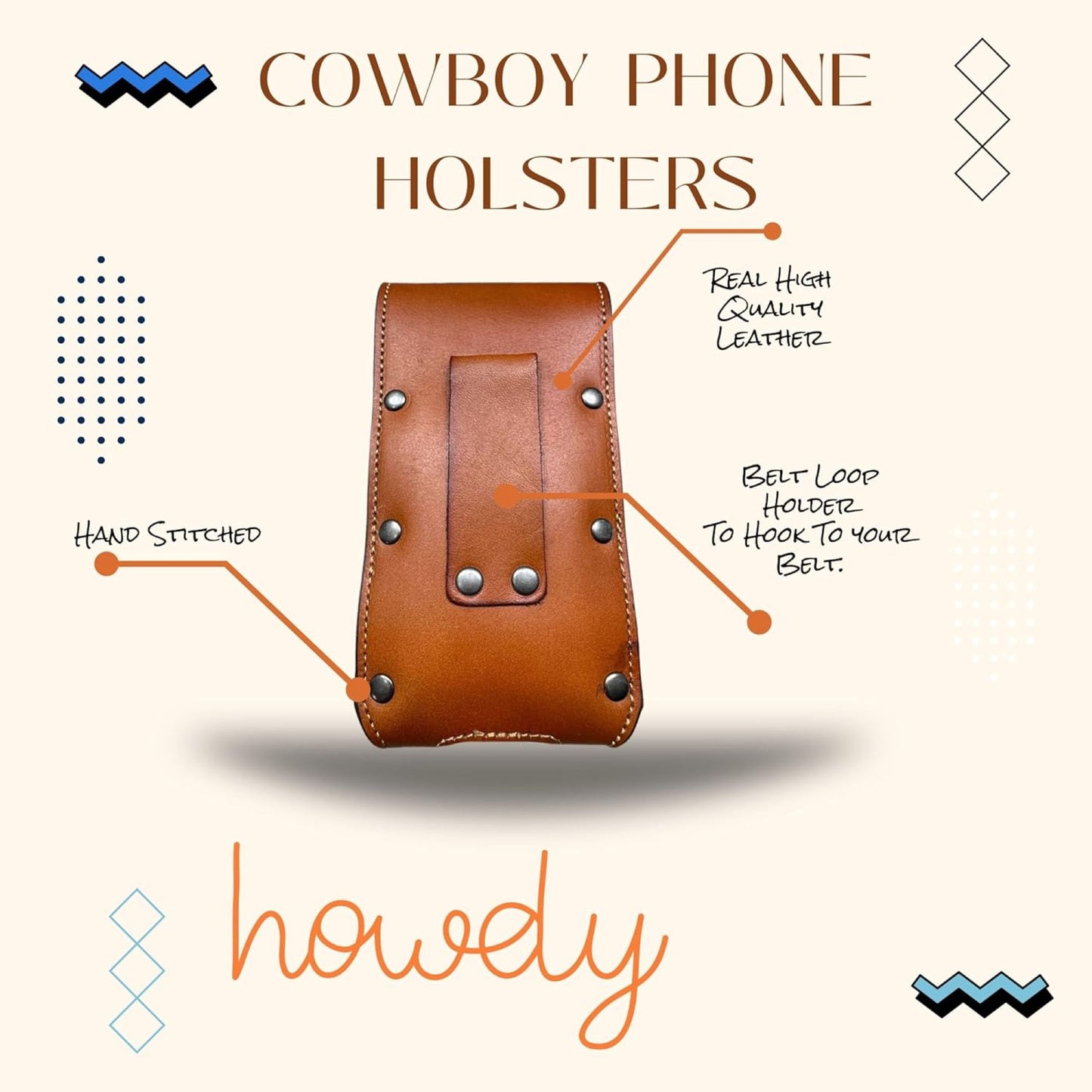 7" COWBOYS PRAYER BROWN EMBOSSED LEATHER POUCH EXTRA LARGE  BELT LOOP HOLSTER CELL PHONE CASE UNIVERSAL OVERSIZE #EH12708--FREE SHIPPING