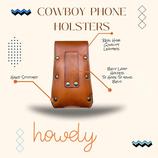 7" COWBOYS PRAYER BROWN EMBOSSED LEATHER POUCH EXTRA LARGE  BELT LOOP HOLSTER CELL PHONE CASE UNIVERSAL OVERSIZE #EH12708--FREE SHIPPING