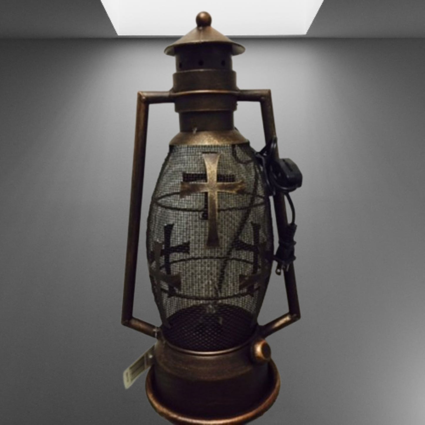 CROSS METAL ART ELECTRIC LANTERN LAMP WESTERN HOME DECOR LIGHTING #EH12726