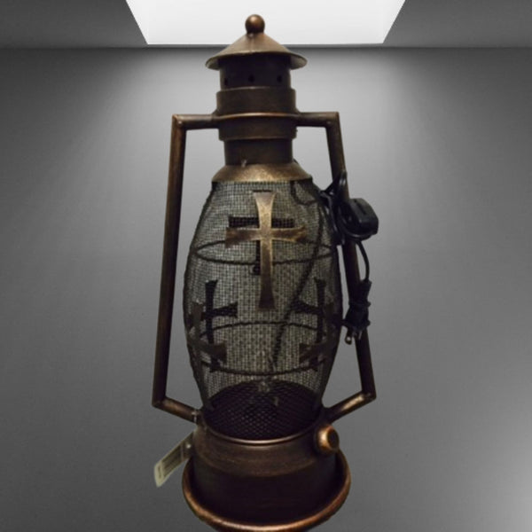 CROSS METAL ART ELECTRIC LANTERN LAMP WESTERN HOME DECOR LIGHTING #EH12726