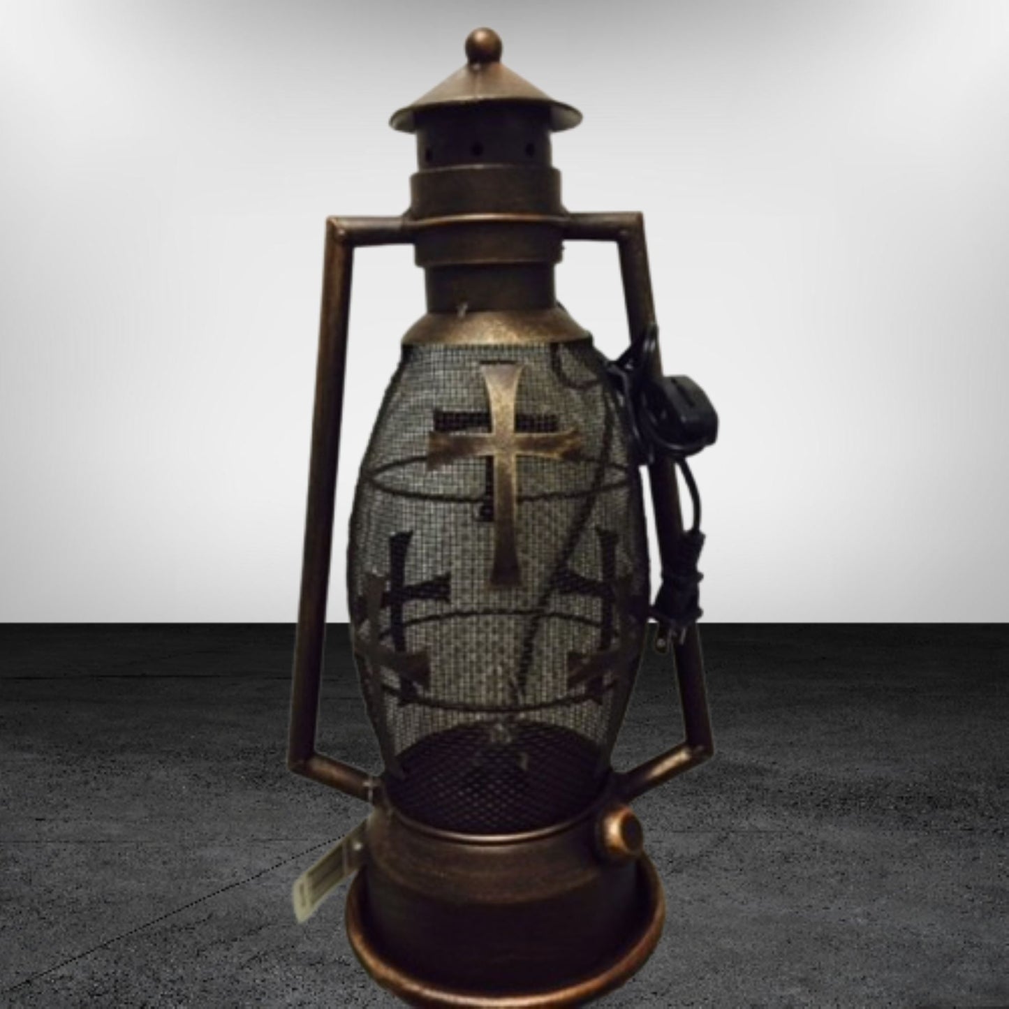 CROSS METAL ART ELECTRIC LANTERN LAMP WESTERN HOME DECOR LIGHTING #EH12726