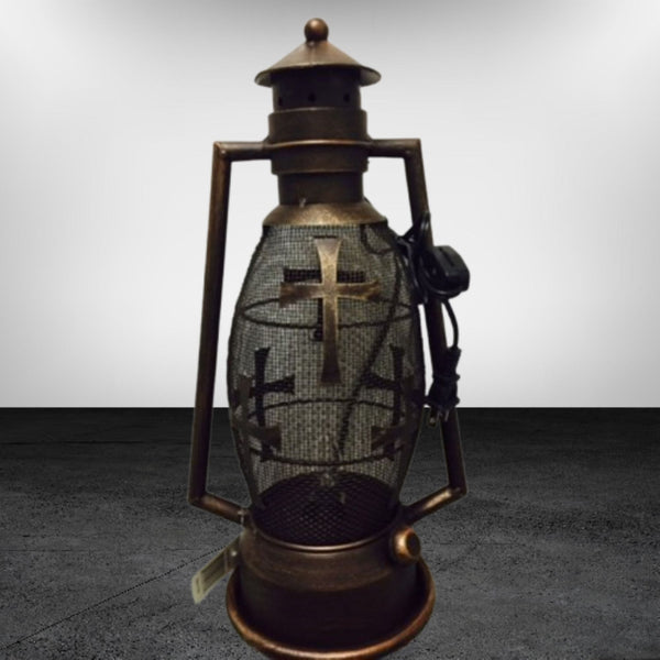 CROSS METAL ART ELECTRIC LANTERN LAMP WESTERN HOME DECOR LIGHTING #EH12726