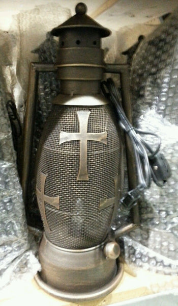 CROSS METAL ART ELECTRIC LANTERN LAMP WESTERN HOME DECOR LIGHTING #EH12726