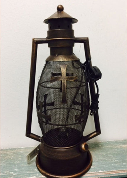 CROSS METAL ART ELECTRIC LANTERN LAMP WESTERN HOME DECOR LIGHTING #EH12726
