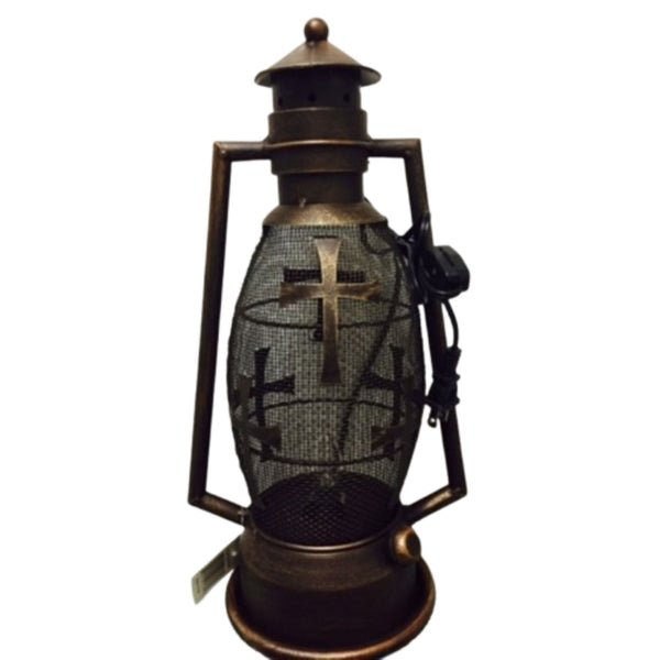 CROSS METAL ART ELECTRIC LANTERN LAMP WESTERN HOME DECOR LIGHTING #EH12726