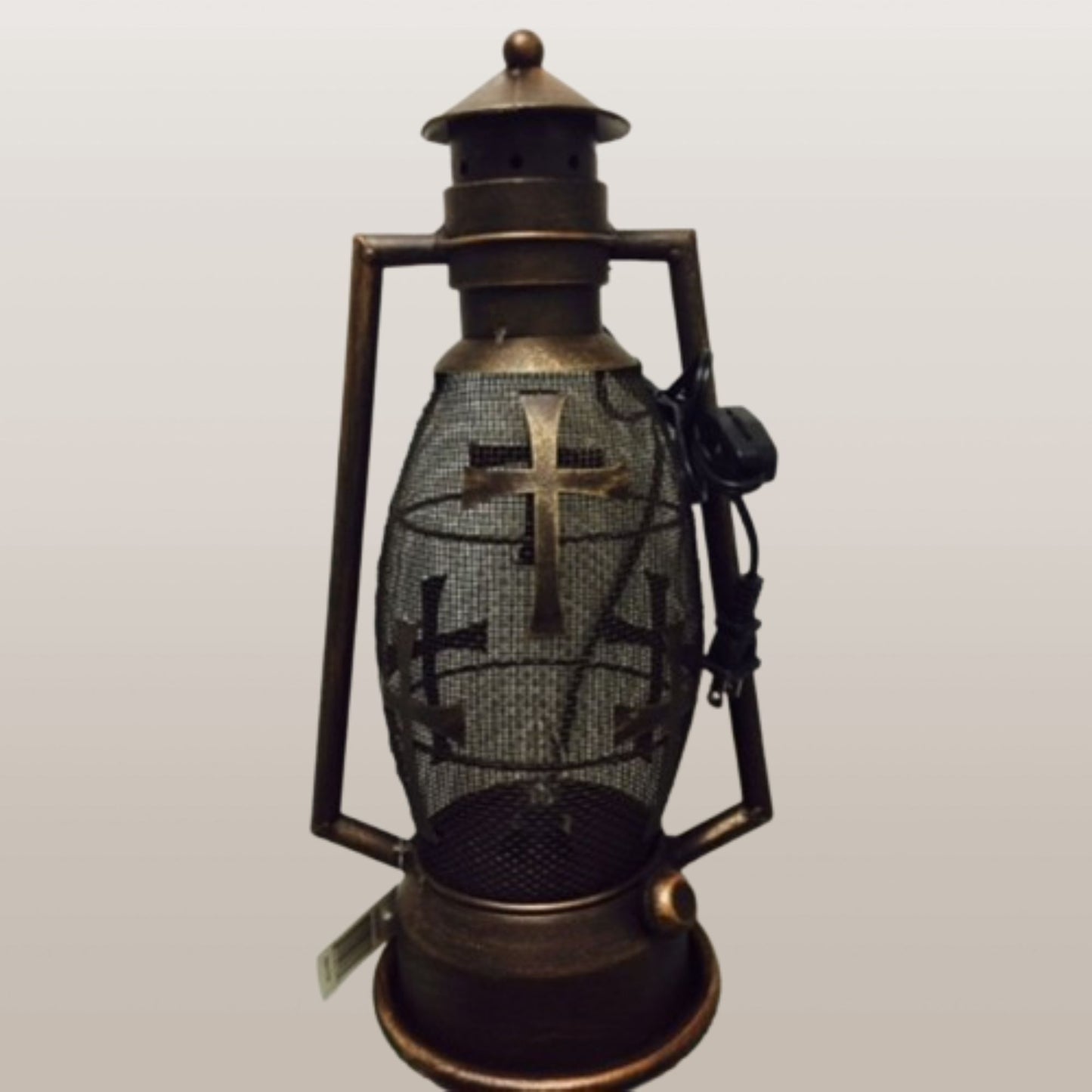 CROSS METAL ART ELECTRIC LANTERN LAMP WESTERN HOME DECOR LIGHTING #EH12726