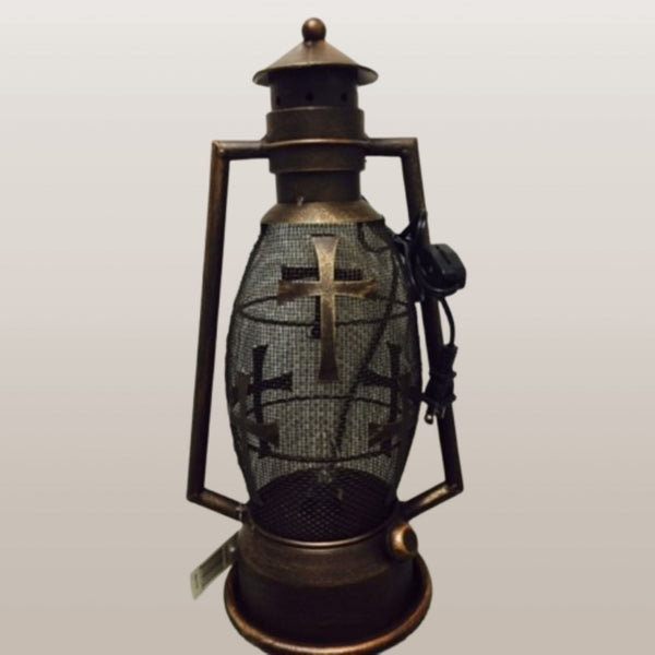 CROSS METAL ART ELECTRIC LANTERN LAMP WESTERN HOME DECOR LIGHTING #EH12726