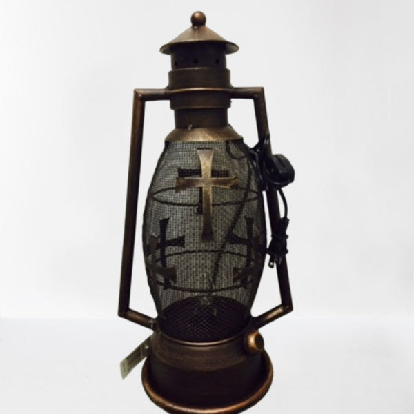 CROSS METAL ART ELECTRIC LANTERN LAMP WESTERN HOME DECOR LIGHTING #EH12726