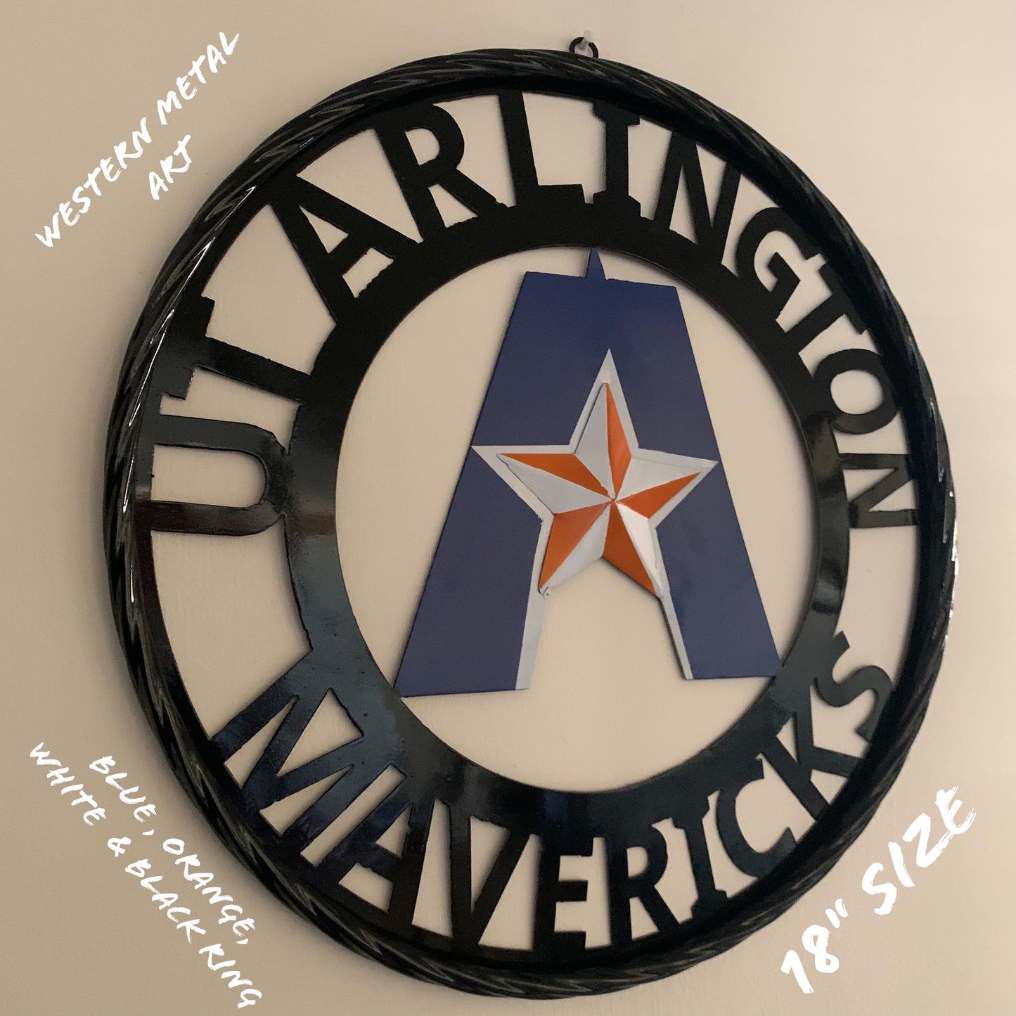 UTA ARLINGTON CUSTOM METAL VINTAGE CRAFT TEAM SIGN WESTERN HOME DECOR HANDMADE