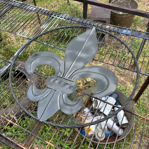 FLEUR DE LIS BLACK FLAT METAL WALL ART SIGN WESTERN HOME DECOR HANDMADE NEW 12",18",24",32"
