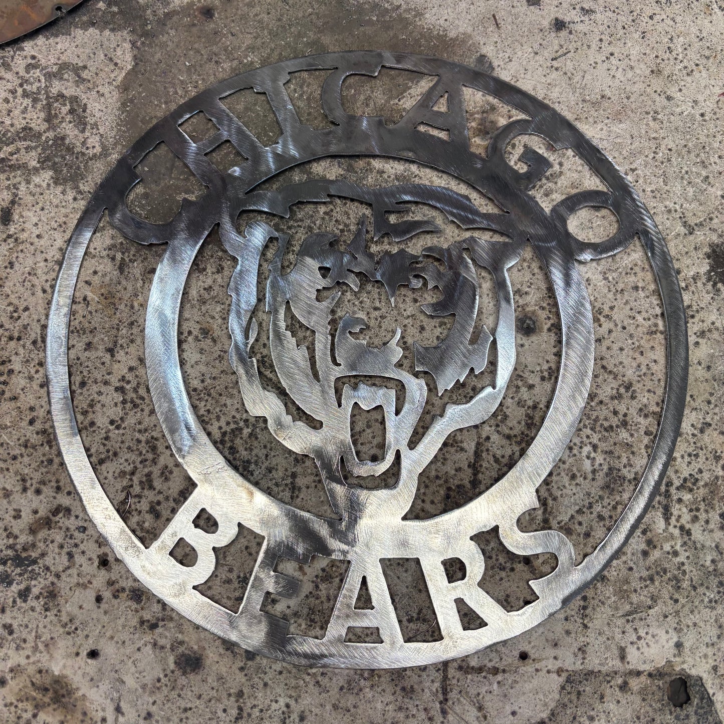 CHICAGO BEARS CUSTOM RAW METAL VINTAGE CRAFT SIGN TEAM HANDMADE STYLE# 3
