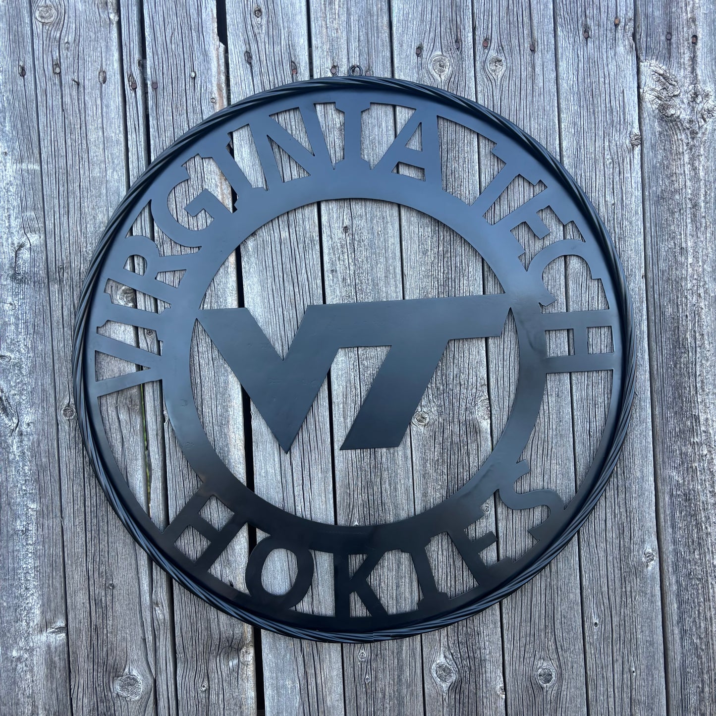 VIRGINIA TECH CUSTOM BLACK METAL VINTAGE CRAFT SIGN TEAM HANDMADE TO ORDER
