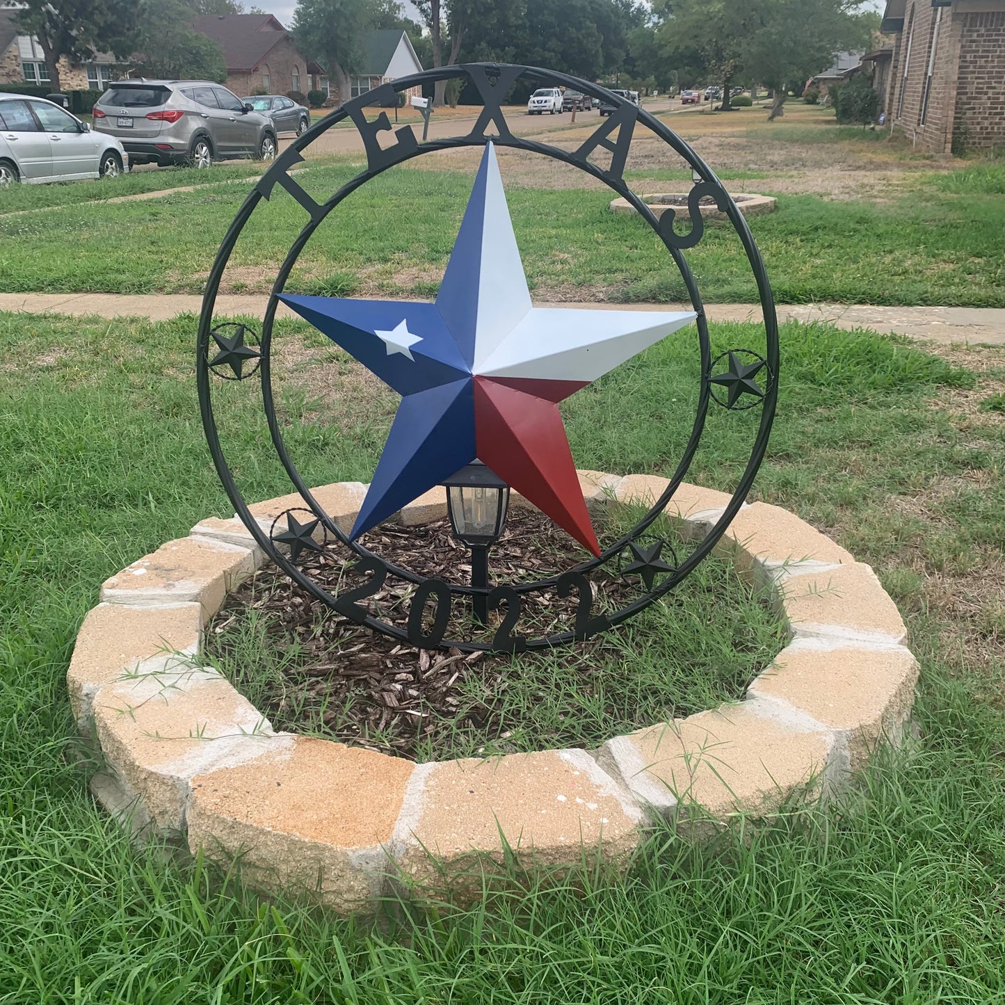 TEXAS 2022 STYLE CUSTOM NAME BARN STAR METAL LONESTAR 3d TWISTED BLACK ROPE RING WESTERN HOME DECOR   HANDMADE 24",32",36"