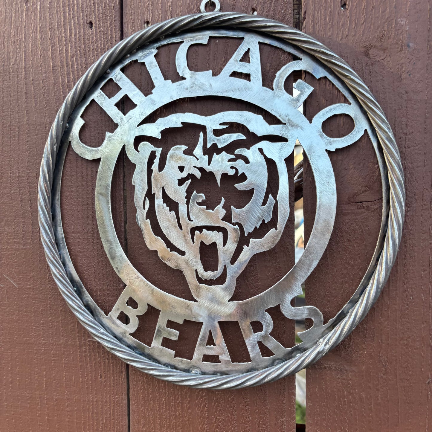 CHICAGO BEARS CUSTOM RAW METAL VINTAGE CRAFT SIGN TEAM HANDMADE STYLE# 3